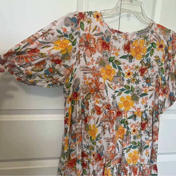 puff-sleeve tiered babydoll prairie summer dress boutique cottagecore milkmaid - Picture 6 of 15